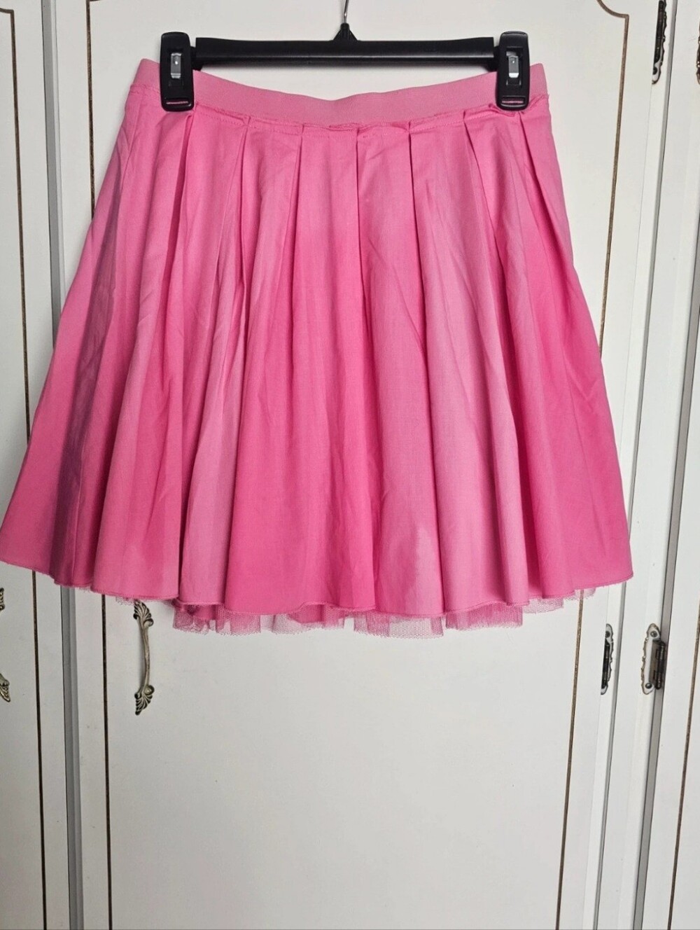 Bright Pink Circle Skirt with Tulle Underskirt